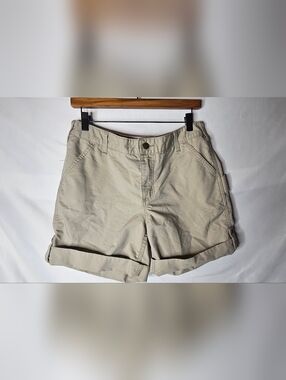 Carhartt Force Women's Shorts Size 12 Tan Ripstop Rugged Flex Cargo Work Hiking